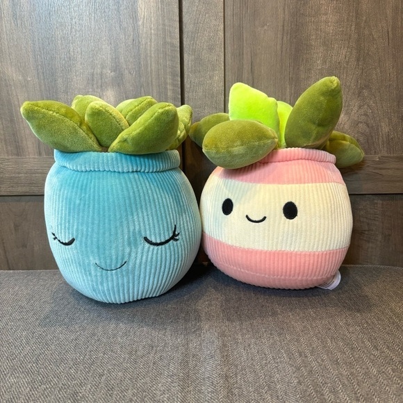 PINK and BLUE SUCCULENT Smoochy Pals Plush Plant - Picture 1 of 8